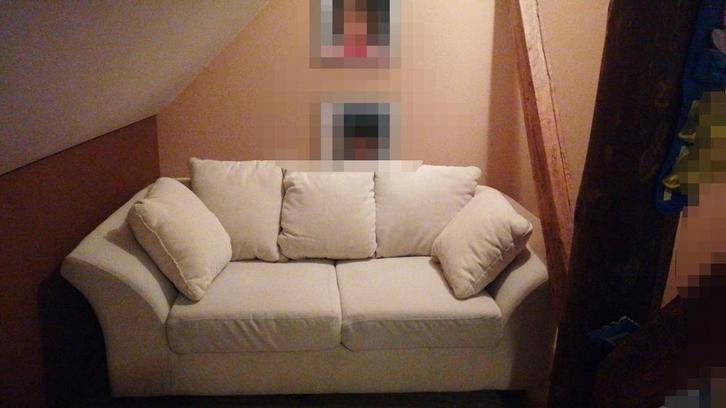 2-zits bank., Huis en Inrichting, Banken | Bankstellen, Gebruikt, Tweepersoons, Minder dan 150 cm, Minder dan 75 cm, Stof, Ophalen