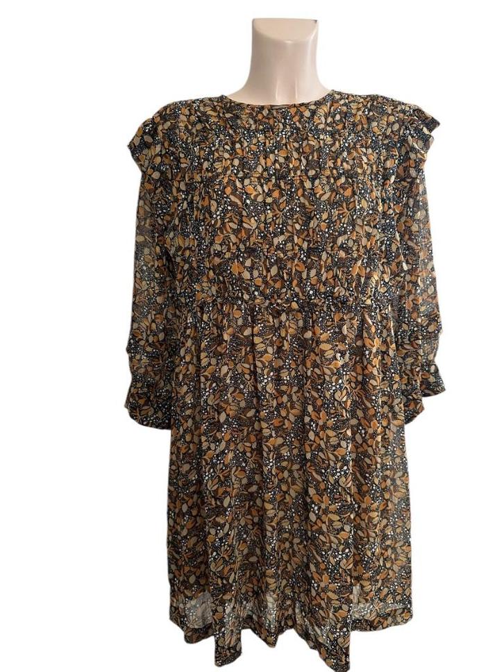 Ba&sh jurk L, Kleding | Dames, Jurken, Zo goed als nieuw, Maat 46/48 (XL) of groter, Geel, Boven de knie, Ophalen of Verzenden