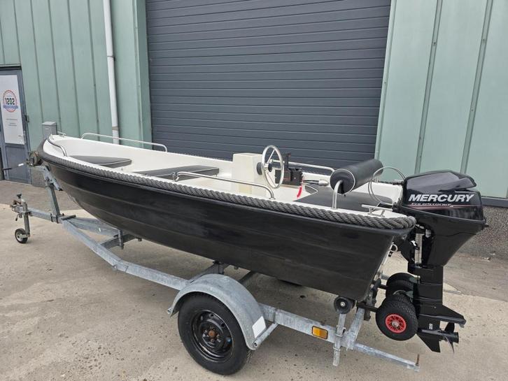 Amigo 390 classic 2016 9,9pk Mercury elektrisch gestart, Watersport en Boten, Sloepen, Gebruikt, Tot 10 pk, 3 tot 6 meter, Buitenboordmotor