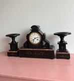 Antiek Zwart Marmeren Klokkenstel, Ophalen of Verzenden