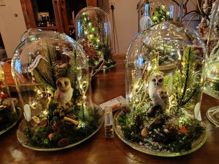 Stolp met bruine uil of sneeuwuil/ potter uitverkoop, Huis en Inrichting, Woonaccessoires | Overige, Zo goed als nieuw, Ophalen