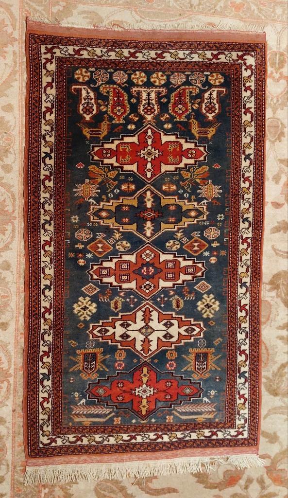 Handgeknoopt oud Turks tapijt, Huis en Inrichting, Stoffering | Tapijten en Kleden, Zo goed als nieuw, 50 tot 100 cm, Rechthoekig