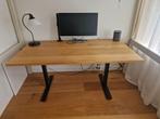 Eikenhout bureau 160cm met IKEA Trotten zit sta onderste, Huis en Inrichting, Ophalen, In hoogte verstelbaar, Zo goed als nieuw