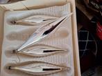 4 Glazen vintage Kerst pegels, Diversen, Kerst, Ophalen of Verzenden, Gebruikt
