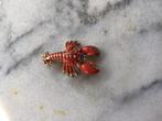 Goudkleurige broche met kreeft en steentjes,kreeft,, Ophalen, Zo goed als nieuw, Goud, Overige materialen