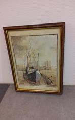 Gesigneerd:C. Bouchat in houten lijst:40x26cm, Antiek en Kunst, Kunst | Schilderijen | Klassiek, Ophalen