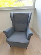 Strandmon Ikea oorfeauteuil Grijs, Huis en Inrichting, Fauteuils, Hout, Gebruikt, 75 tot 100 cm, Ophalen of Verzenden