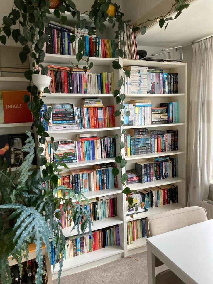 2 Ikea Billy boekenkasten wit, Huis en Inrichting, Kasten | Boekenkasten, Gebruikt, 50 tot 100 cm, 200 cm of meer, 25 tot 50 cm