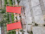 Prima strandstoelen  vintage   2 stuks, Tuin en Terras, Tuinsets en Loungesets, Ophalen of Verzenden, Gebruikt, Hout, 2 zitplaatsen
