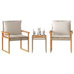 AANBIEDING | 3 delige bistroset tuinset eikenkleurig! GRTS B, Tuin en Terras, Tuinstoelen, Verzenden