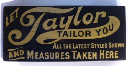 Handgeschilderd vintage reclame bord / kleer maker / mode, Verzamelen, Merken en Reclamevoorwerpen, Zo goed als nieuw, Reclamebord