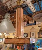 Grote Art Deco hanglamp van echt glas en messing 112 x 75 cm, Ophalen