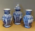 Oud kaststel Delfts blauw met molens in landschap, Ophalen