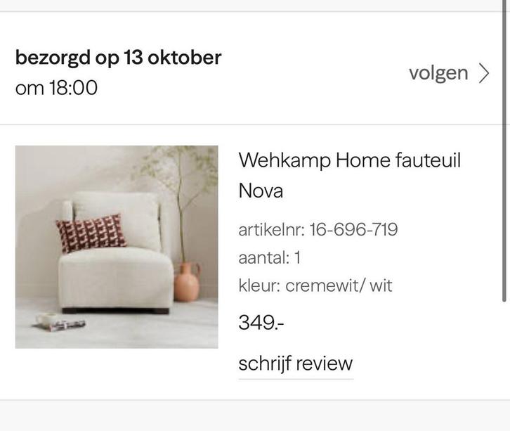 Wehkamp Home Nova Fauteuil - Zo goed als nieuw!, Huis en Inrichting, Fauteuils, Zo goed als nieuw, Stof, 75 tot 100 cm, Ophalen