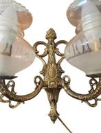 Vintage retro messing wandlamp lamp van glas, Gebruikt, Etten-Leur, Djt@dejuistetoon.eu, Ophalen of Verzenden
