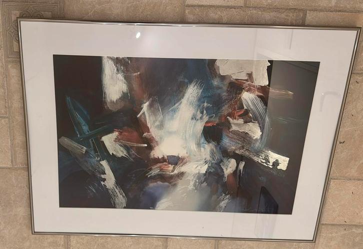 Abstract schilderij – Jack Roberts – kunstdruk met lijst, Antiek en Kunst, Kunst | Litho's en Zeefdrukken, Ophalen