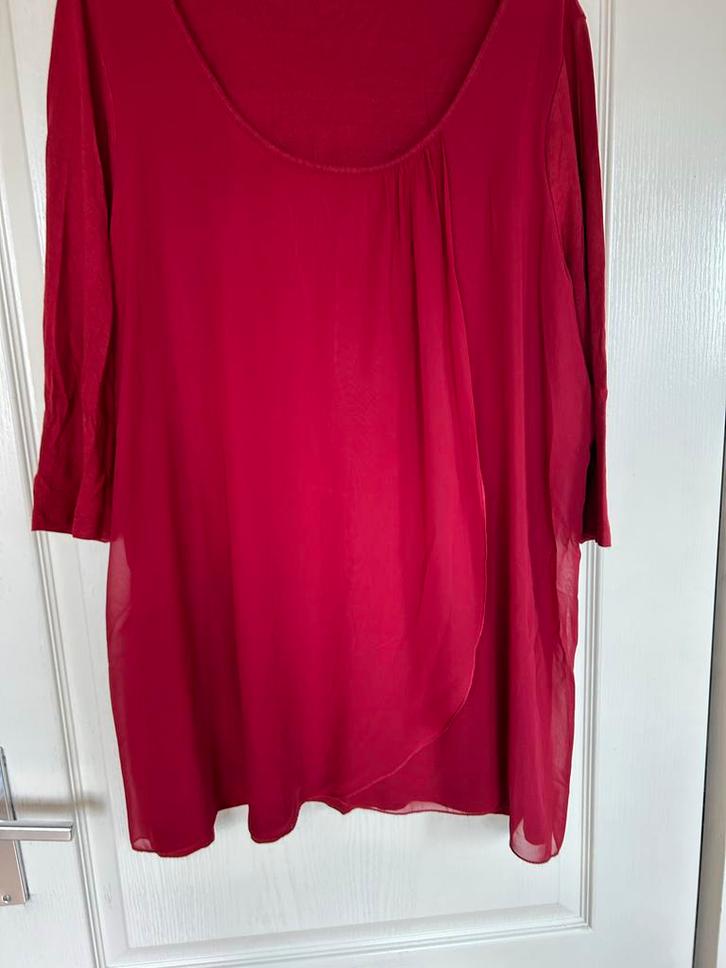 Mooie Rode Shirt - Miss Etam Maat 54, Kleding | Dames, Blouses en Tunieken, Gedragen, Maat 46/48 (XL) of groter, Rood, Ophalen of Verzenden