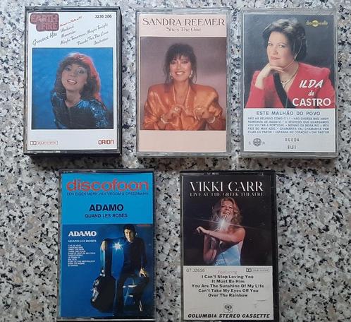 cassettebandjes, oa Vikki Carr, Sandra Reemer, Adamo, Cd's en Dvd's, Cassettebandjes, Gebruikt, Origineel, Overige genres, 2 t/m 25 bandjes