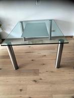 Moderne glazen eettafel 160X120 cm-zwaar en luxe uitstraling, Ophalen, Gebruikt, 150 tot 200 cm, Modern