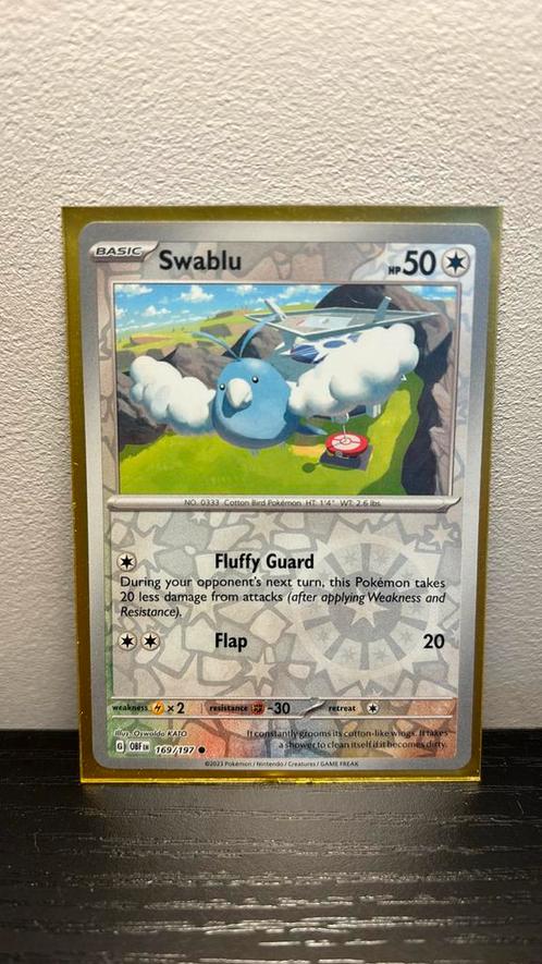 Swablu 169/197 Obsidian Flames reverse holo pokemon kaart, Hobby en Vrije tijd, Verzamelkaartspellen | Pokémon, Nieuw, Boosterbox