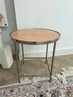 Ronde bijzettafel zara home marmer, Minder dan 45 cm, Minder dan 55 cm, Metaal of Aluminium, Rond