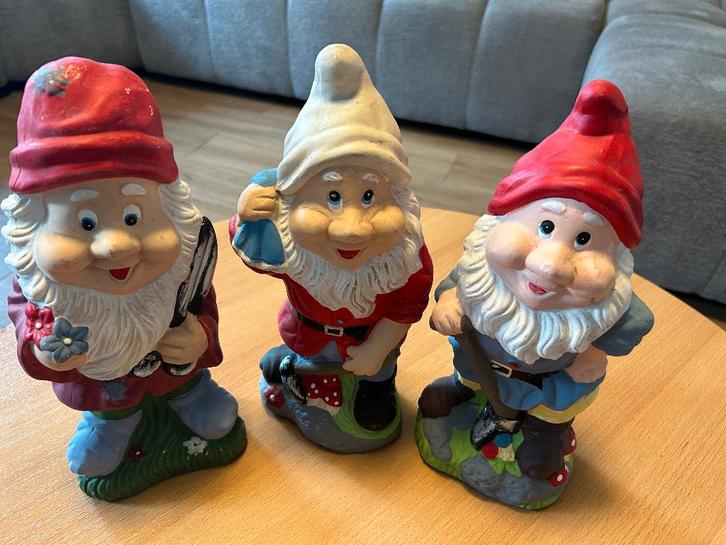 Tuinkabouters (3), Tuin en Terras, Tuinbeelden, Zo goed als nieuw, Tuinkabouter, Steen, Ophalen