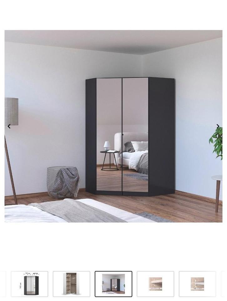 Mooie Kleding-hoekkast met spiegeldeuren, Huis en Inrichting, Kasten | Vitrinekasten, Zo goed als nieuw, 150 tot 200 cm, 100 tot 150 cm