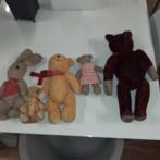 4 antieke beren en 1 konijn., Ophalen of Verzenden, Gebruikt, Stoffen beer