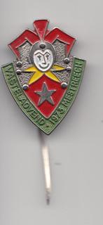 Carnaval Mestreech 1973 Maastricht speldje, Verzamelen, Speldjes, Pins en Buttons, Gebruikt, Niet vindbaar, Niet vindbaar, Speldje of Pin