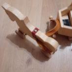 Houten paardje met wagen nieuw, Antiek en Kunst, Ophalen of Verzenden