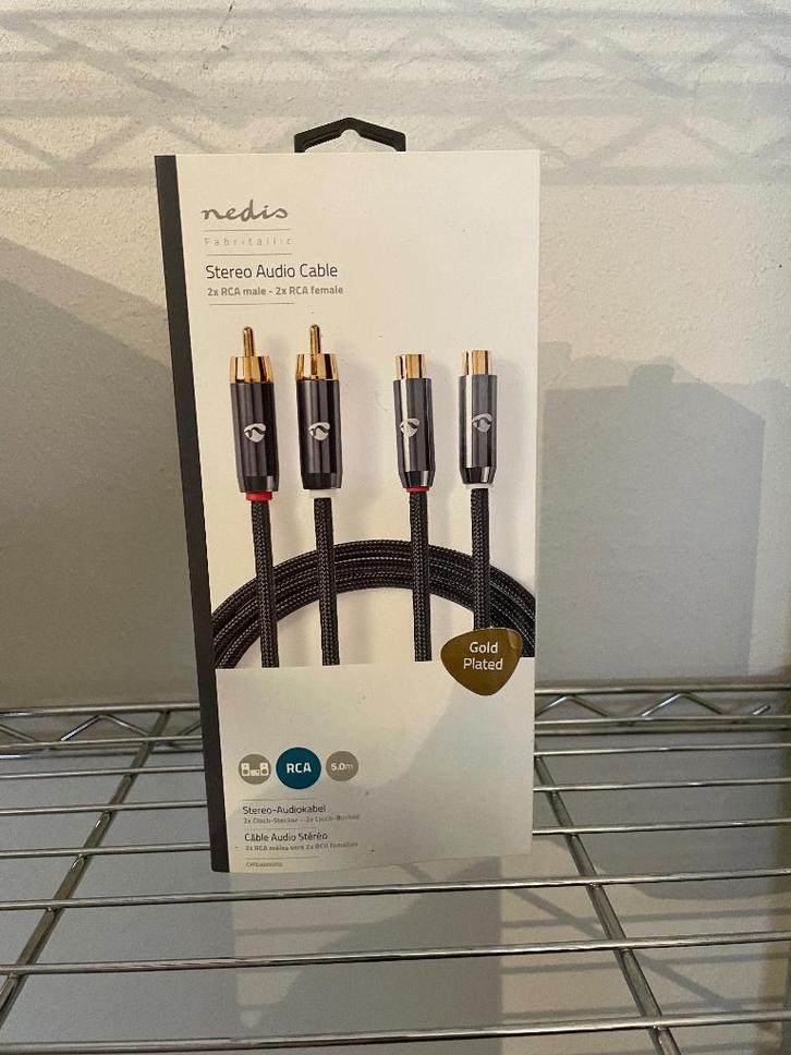 Nedis Stereo Audio Kabel -  Male -> Female - 5 mtr  - Nieuw, Audio, Tv en Foto, Audiokabels en Televisiekabels, Nieuw, Interlink-kabel