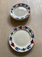6 Boerenbonte Dinerborden Handgeschilderd Vintage Servies, Antiek en Kunst, Antiek | Servies los, Ophalen of Verzenden