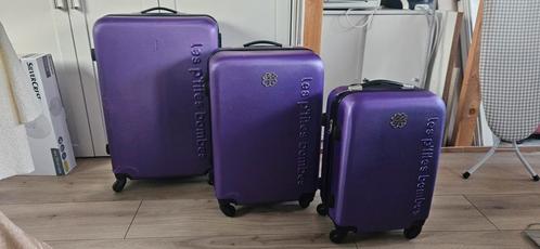 Kofferset 3-delig met uittrekbaar handvat en draaiwielen, Sieraden, Tassen en Uiterlijk, Koffers, Gebruikt, Hard kunststof, Wieltjes