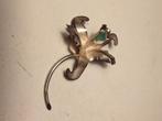antiek zilveren broche 900, Verzenden, Zilver, Broche, Met edelsteen
