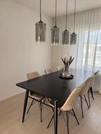 Zwarte eettafel Minimalistische zwarte eettafel – 200x90cm, Ophalen, 50 tot 100 cm, Vijf personen of meer, 150 tot 200 cm