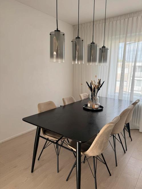 Zwarte eettafel Minimalistische zwarte eettafel – 200x90cm, Huis en Inrichting, Tafels | Eettafels, 50 tot 100 cm, 150 tot 200 cm