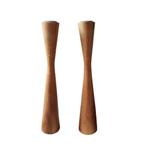 2 houten kandelaars in Scandinavische stijl, Gebruikt, -, Ophalen of Verzenden, -