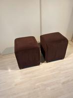 2 x  bruine poef., Ophalen, Minder dan 50 cm, Vierkant, Minder dan 50 cm