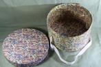 Hoedendoos - Vintage paisley doos met lint - Brocante, Ophalen of Verzenden