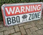 Groot Reclamebord Warning Barbeque Zone 100x50, Ophalen of Verzenden, Nieuw, Reclamebord
