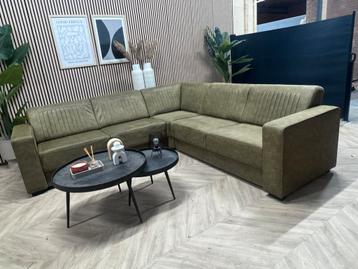 Industriële Hoekbank Microleer - Groen - 260 x 260 beschikbaar voor biedingen