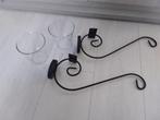 WANDKANDELAAR 2X, Huis en Inrichting, Woonaccessoires | Kandelaars en Kaarsen, Ophalen, Zwart, Overige materialen, Minder dan 25 cm