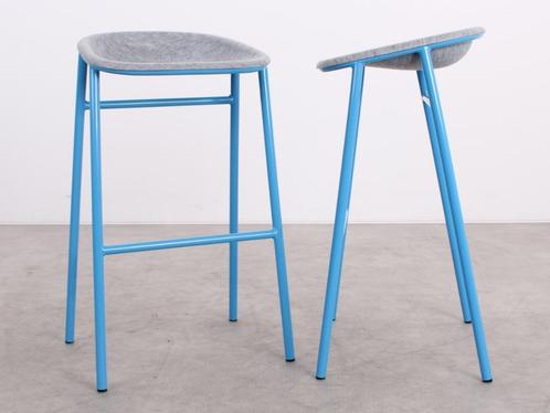 De Vorm | LJ3 | Barkruk | Blauw/grijs, Huis en Inrichting, Barkrukken, Zo goed als nieuw, 60 tot 90 cm, Metaal, 5 krukken of meer