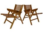 Vintage set van vier Rex Plywood klapstoelen van Niko Kralj, Huis en Inrichting, Stoelen, Gebruikt, Bruin, Vintage, Vier
