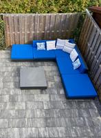 Hippe blauwe loungeset MOET WEG!!, Tuin en Terras, Ophalen, Zo goed als nieuw