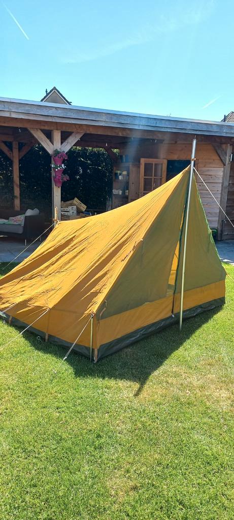 Katoenen Slee vijfpersoons tent met vele mogelijkheden, Caravans en Kamperen, Tenten, tot en met 5, Zo goed als nieuw, Ophalen