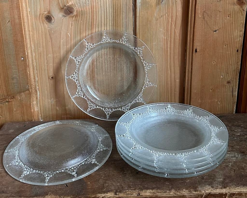 Vintage Masserini Barocco gebaksbordjes set van 6 jaren 70, Huis en Inrichting, Ophalen of Verzenden, Zo goed als nieuw, Rond