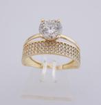 Prachtige 14 karaat Gouden Dames Ring Damesring M16.5, Jw, Verzenden, Nieuw, Kleiner dan 17
