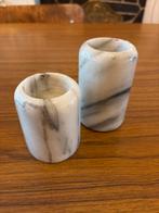 Vintage Marmer Waxinelichthouder, Ophalen, Overige materialen, Gebruikt, Wit