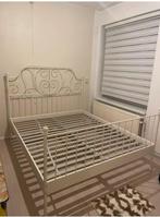 IKEA BED SAGSTUA 140"200 bieden, Wit, Tweepersoons, Ophalen of Verzenden, Zo goed als nieuw
